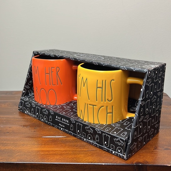 Last Set - RAE Dunn “I’m Her Boo” & “I’m His Witch” Halloween Mug set - Picture 4 of 8